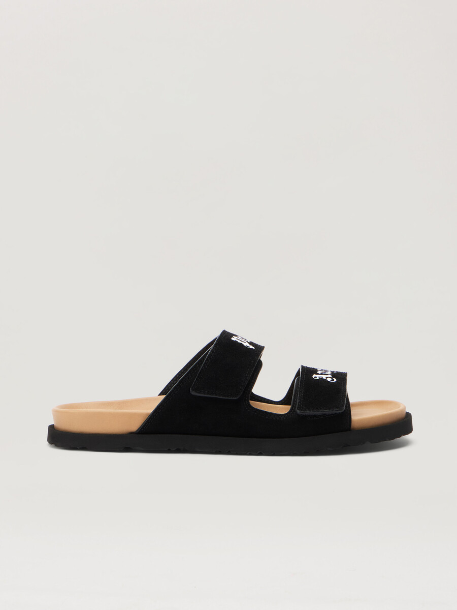 logo suede sandals