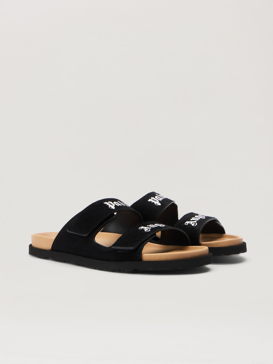 logo suede sandals