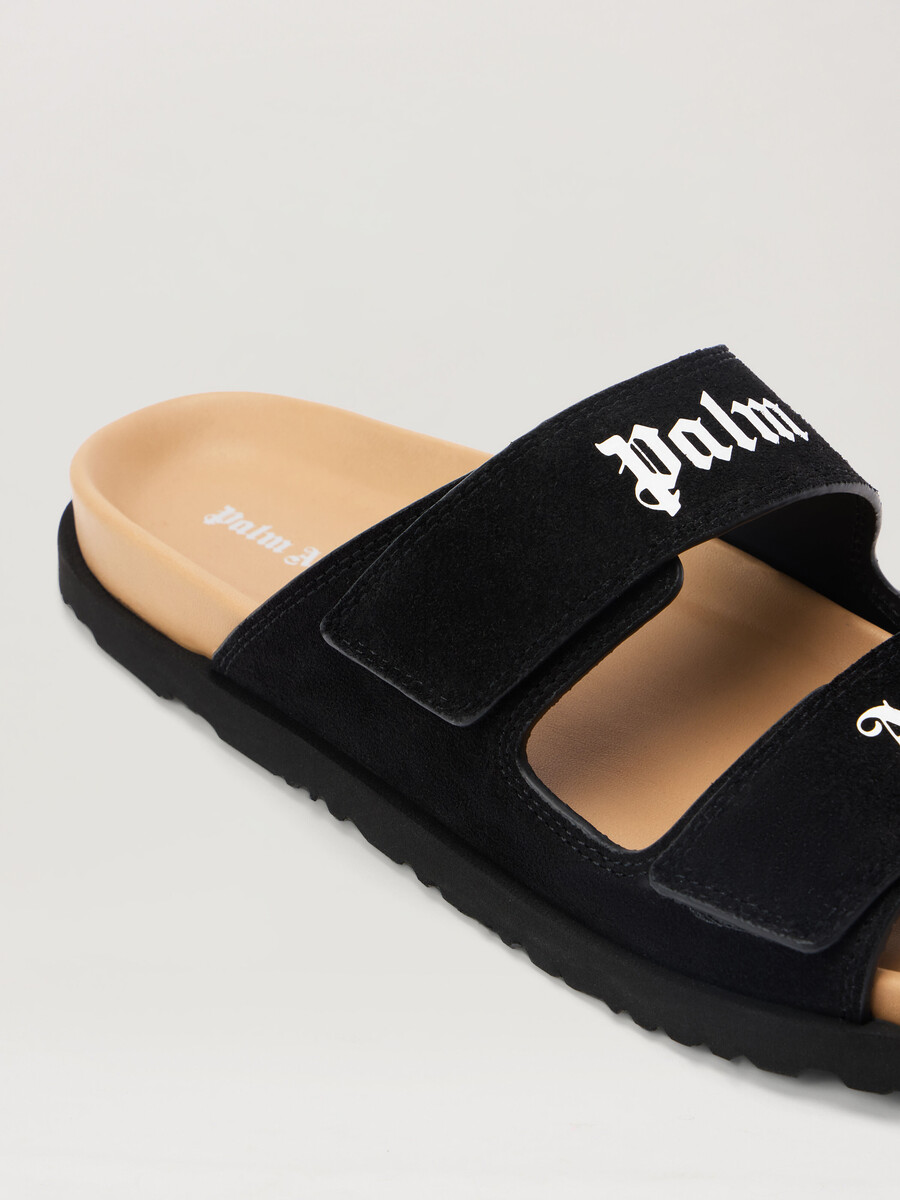 logo suede sandals