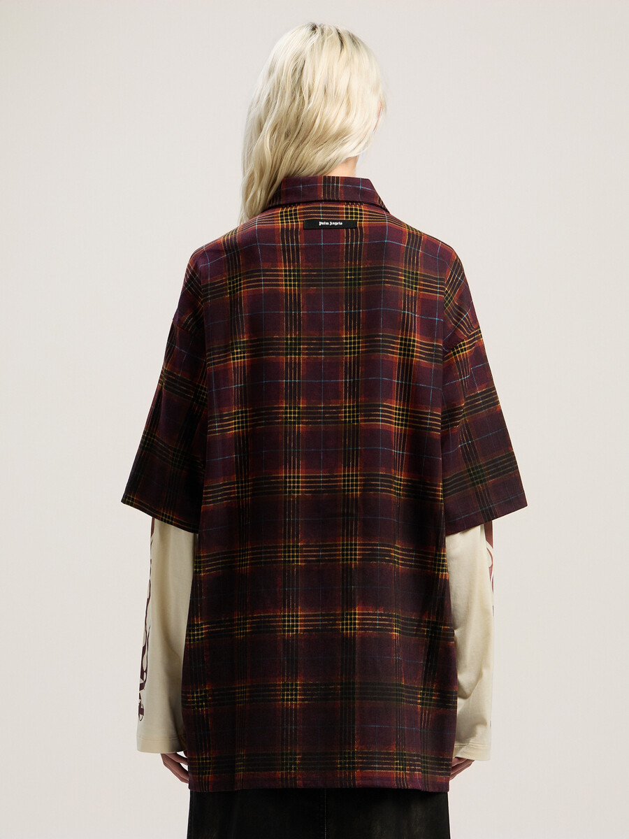 overdyed check flames shirt