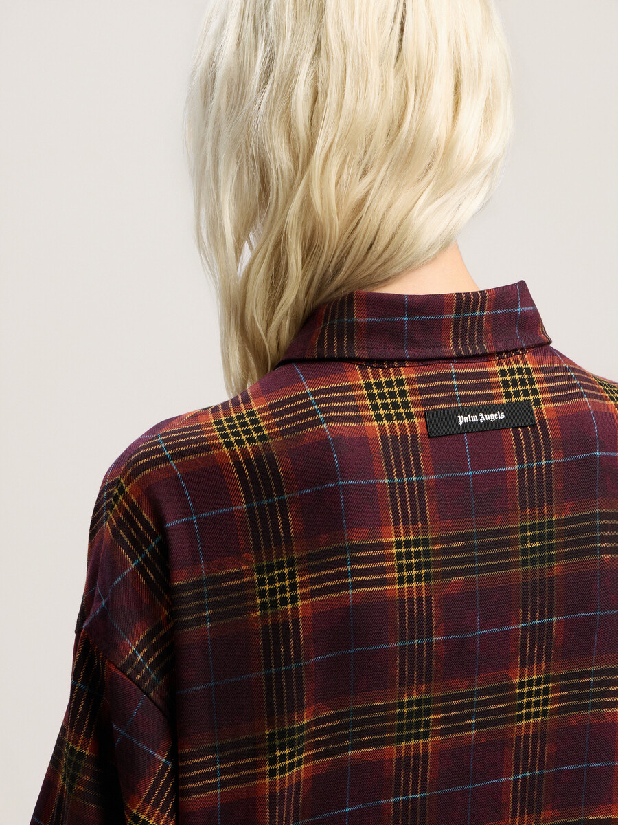 overdyed check flames shirt
