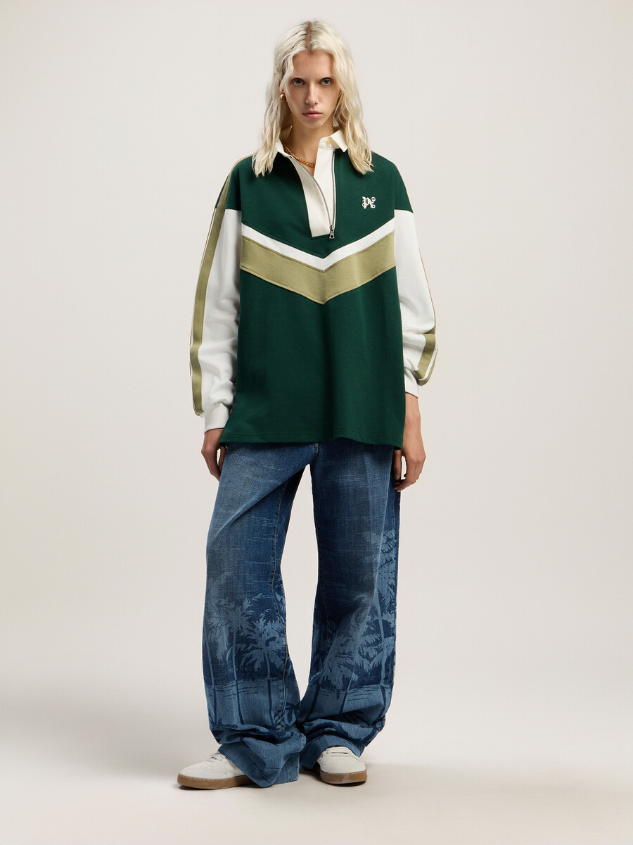 monogram colorblock polo shirt